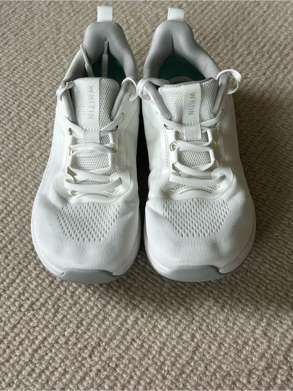 WHITIN White Athletic Sneakers with Light Gray Accents